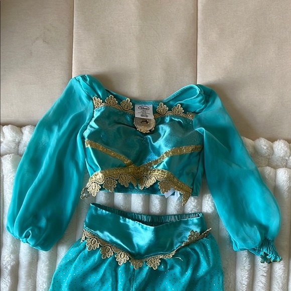 Disney Kids Jasmine Turquoise and Gold Costume Set - Picture 2 of 9